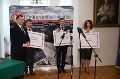 Od lewej: prof. Przemysław Czarnek,  prof. Piotr Koszelnik, prof. Zbigniew Pater, prof. Marta Kosior-Kazberuk,